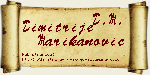 Dimitrije Marikanović vizit kartica